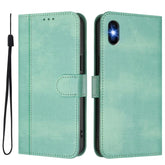 Line Splicing Buckle Retro Leather Phone Case